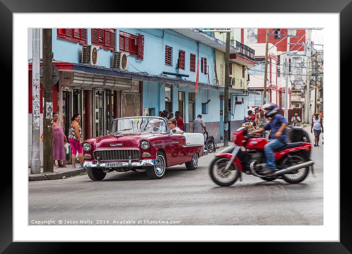 Tourists travel through Havana Framed Mounted Print by Jason Wells