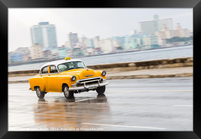 Yellow taxi Framed Print by Jason Wells