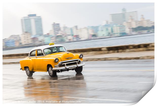 Yellow taxi Print by Jason Wells