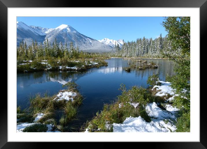 Lake near Banff, Canada Framed Mounted Print by Muriel Lambolez