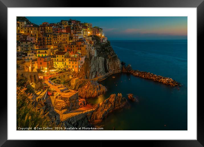 Sunset in Manarola, Italy Framed Mounted Print by Ian Collins