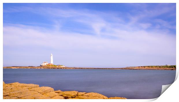 St. Marys Lighthouse Print by Naylor's Photography