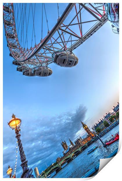 The London Eye and Westminster Print by David Pyatt
