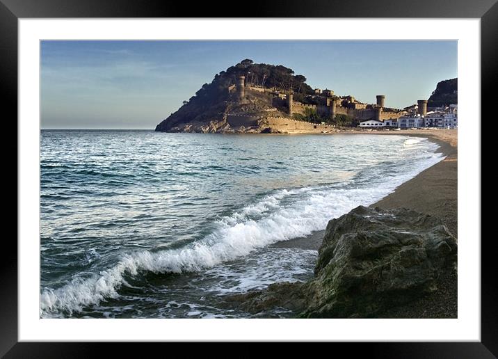 Tossa De Mar Castle and Beach Framed Mounted Print by Stephen Mole