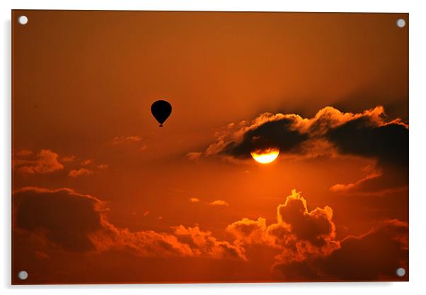 Balloon at sunset Acrylic by graham young