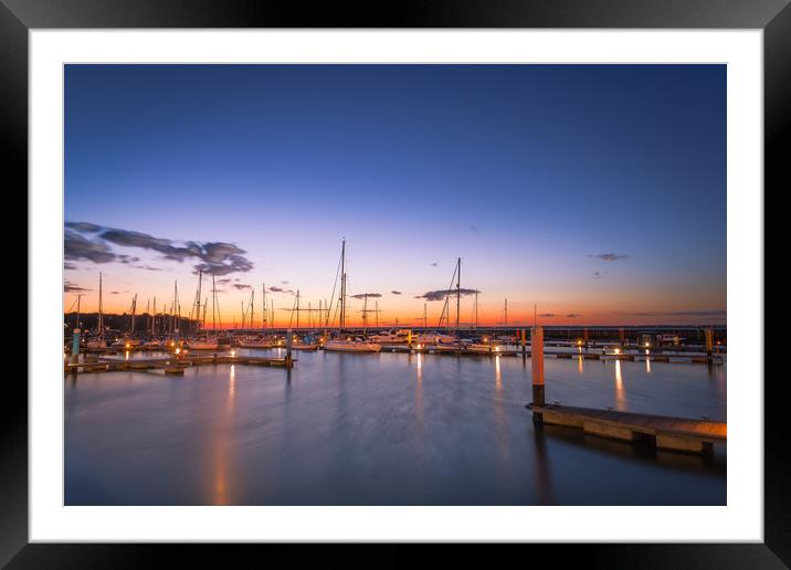 Yarmouth Harbour At Night Framed Mounted Print by Wight Landscapes