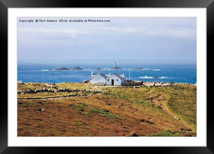Longships Lighthouse Overlooks Lands End  Framed Mounted Print by Terri Waters