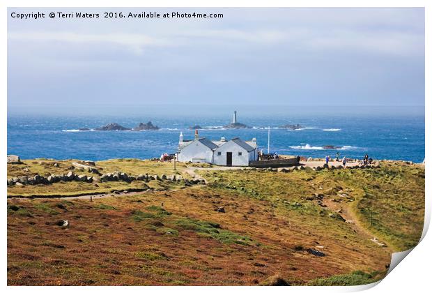 Longships Lighthouse Overlooks Lands End  Print by Terri Waters
