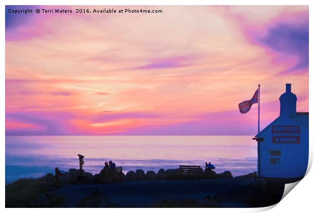 First & Last Refreshment House Surreal Sunset  Print by Terri Waters