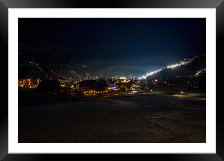 Night Slalom, Schladming, Austria Framed Mounted Print by Mark Llewellyn