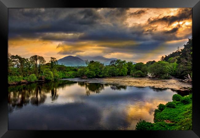 River Laune Sunset, Killarney, Ireland Framed Print by Mark Llewellyn
