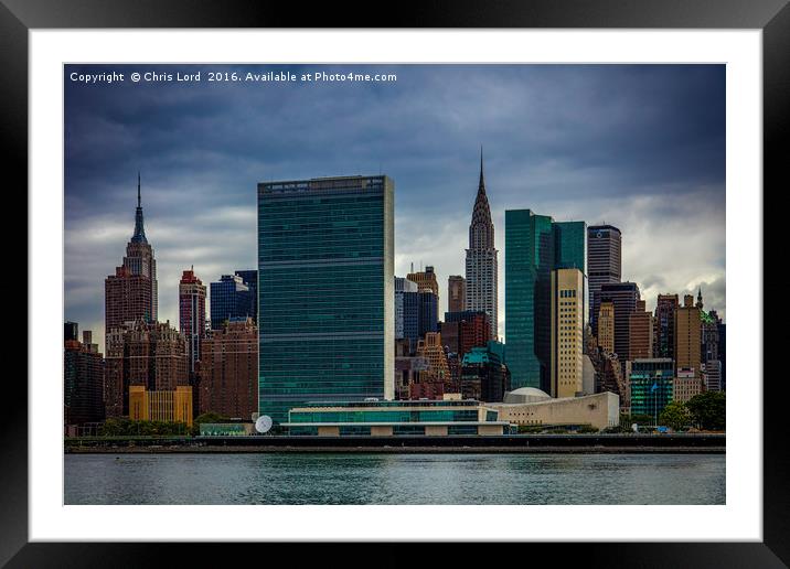 The United Nations, New York City Framed Mounted Print by Chris Lord