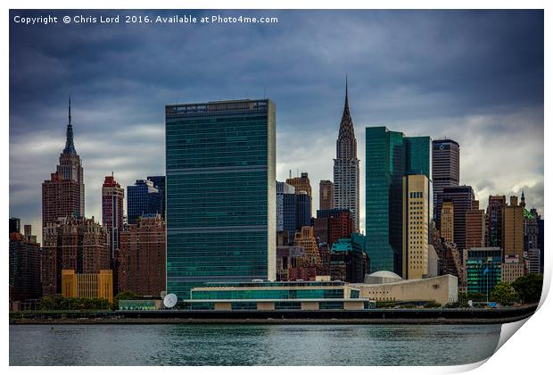 The United Nations, New York City Print by Chris Lord