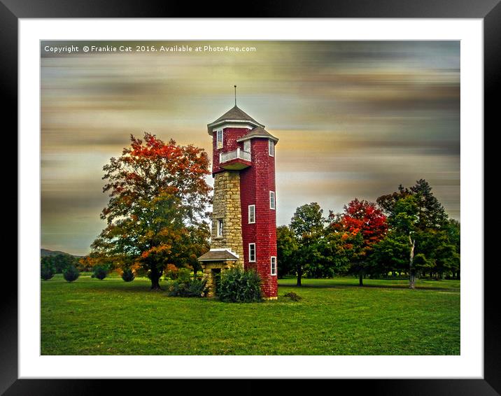 Autumn Water Tower Framed Mounted Print by Frankie Cat