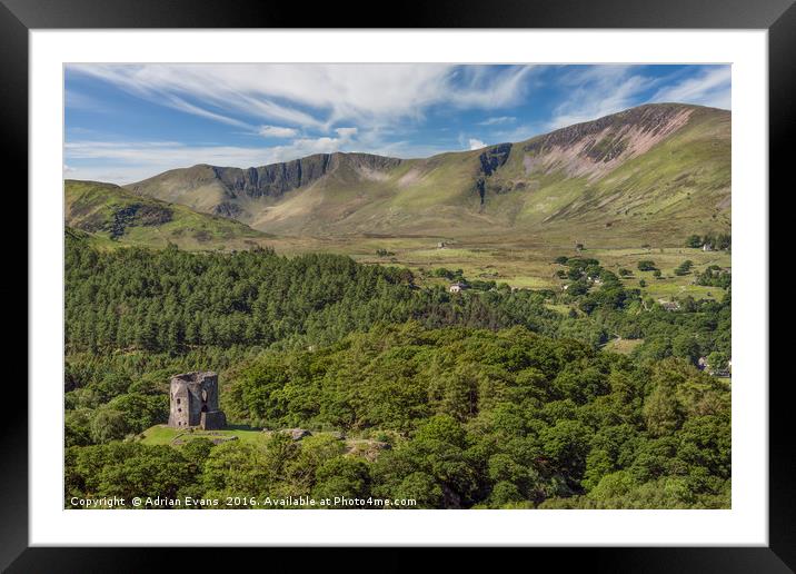 Dolbadarn Castle Llanberis Wales Framed Mounted Print by Adrian Evans