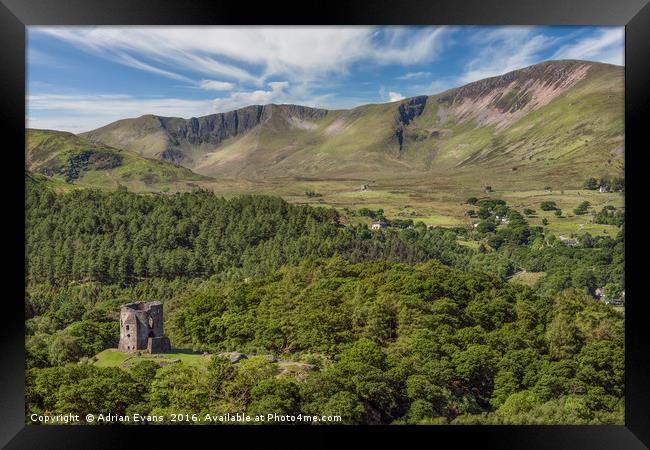 Dolbadarn Castle Llanberis Wales Framed Print by Adrian Evans