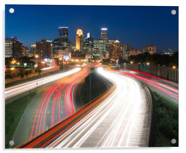 Minneapolis traffic flow Acrylic by Jim Hughes