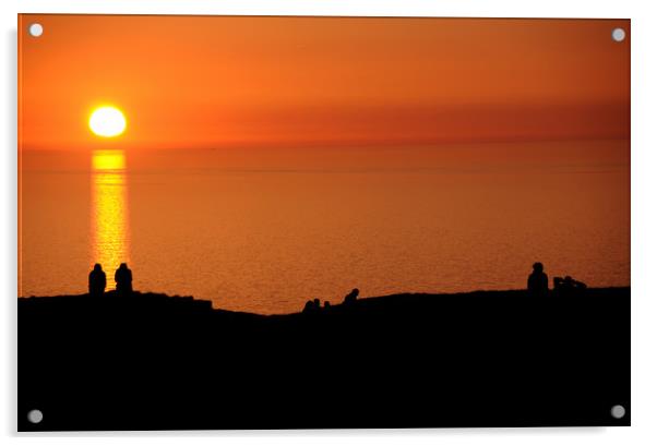 Watching The Sunset Acrylic by Harvey Hudson