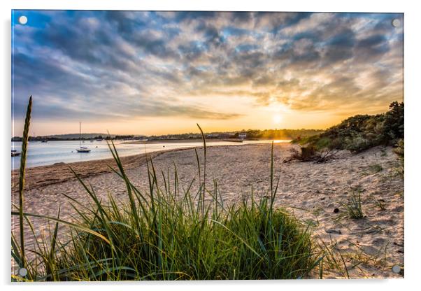 Bembridge Harbour Sunset Acrylic by Wight Landscapes