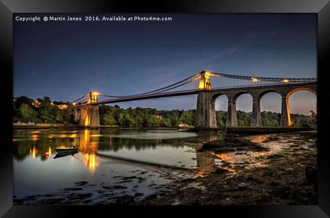 Thomas Telfords Menai Bridge Framed Print by K7 Photography