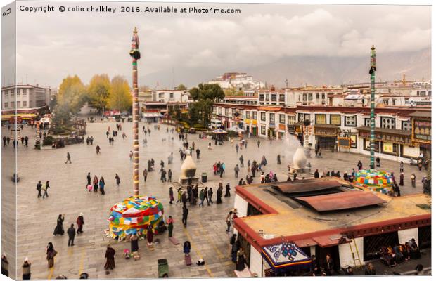 Barkhor Square in Lhasa, Tibet Canvas Print by colin chalkley