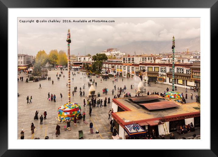 Barkhor Square in Lhasa, Tibet Framed Mounted Print by colin chalkley
