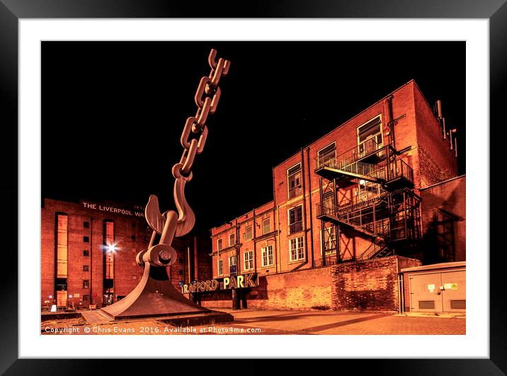 Salford at Night , Trafford Park  Framed Mounted Print by Chris Evans