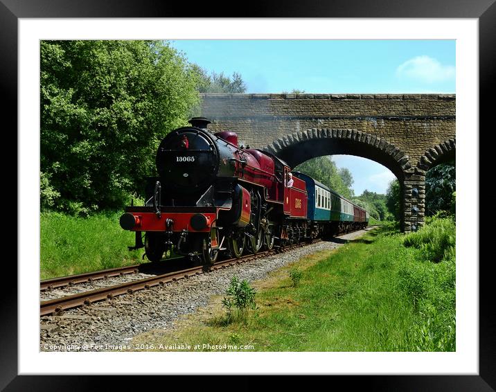 Steam train Hughes Crab 13065 at Bury Framed Mounted Print by Derrick Fox Lomax