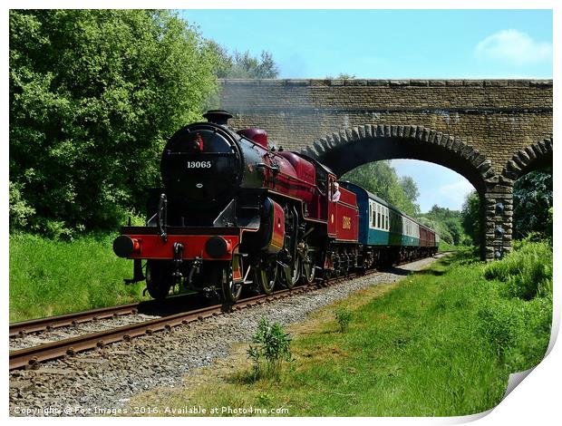 Steam train Hughes Crab 13065 at Bury Print by Derrick Fox Lomax