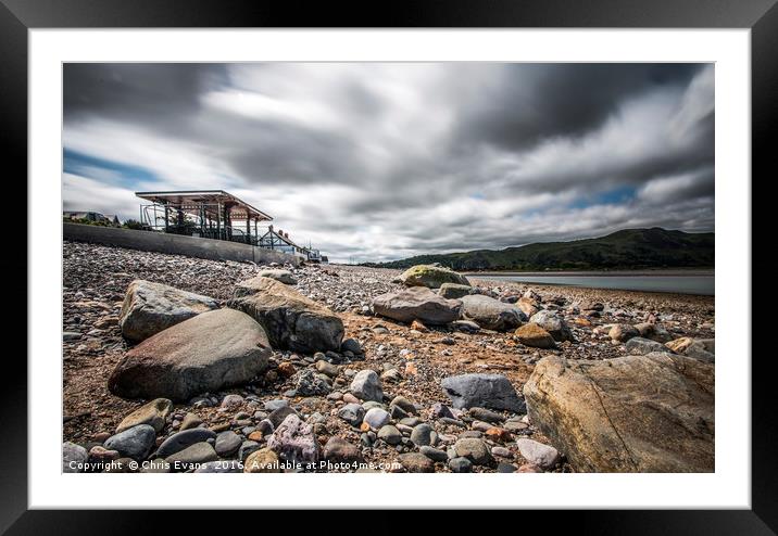 Deganwy Beach Shelter  Framed Mounted Print by Chris Evans