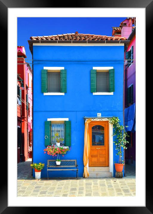 Colours of Burano                              Framed Mounted Print by Michael Oakes