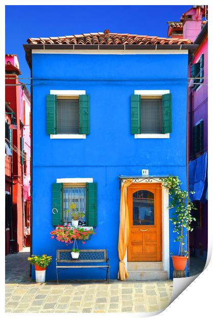 Colours of Burano                              Print by Michael Oakes