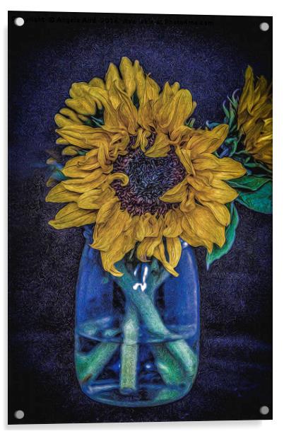 Sunflower Acrylic by Angela Aird