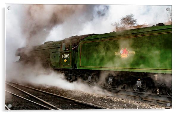 Flying Scotsman Acrylic by Trevor Camp