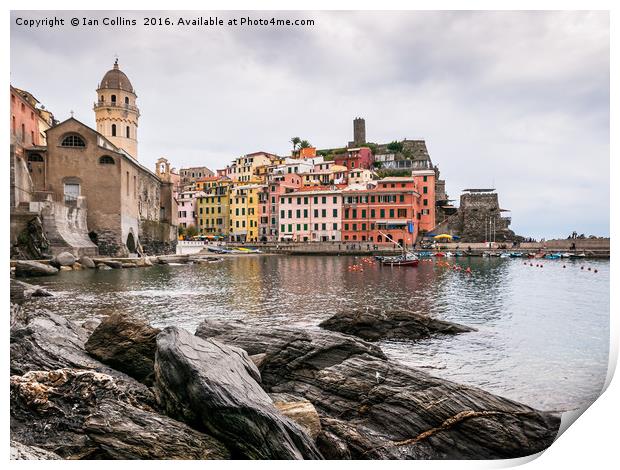 Quiet Day in Vernazza, Italy Print by Ian Collins
