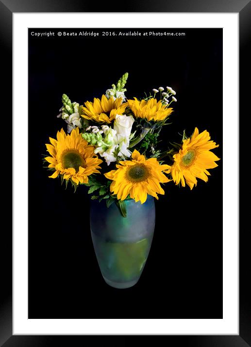 Bouquet of sunflowers Framed Mounted Print by Beata Aldridge