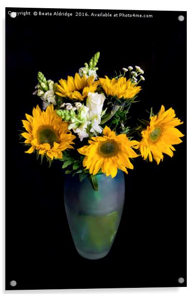 Bouquet of sunflowers Acrylic by Beata Aldridge