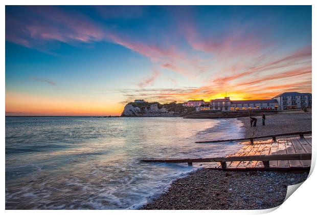 Freshwater Beach Sunset Print by Wight Landscapes
