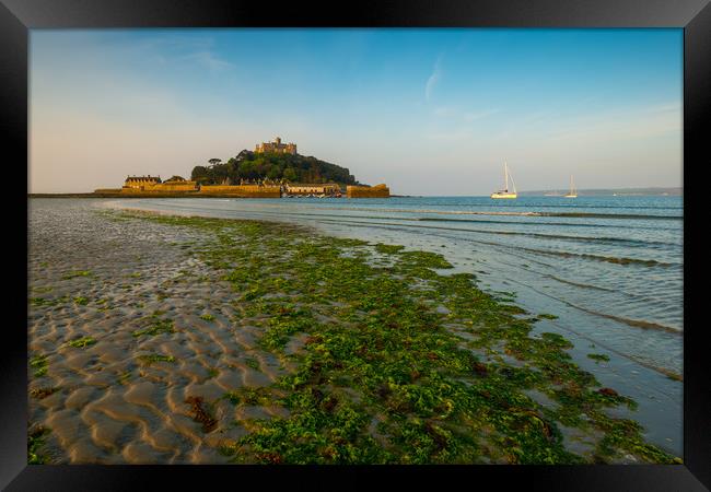 A calm day at St Michael's Mount Framed Print by Michael Brookes