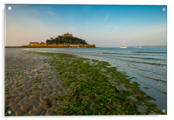 A calm day at St Michael's Mount Acrylic by Michael Brookes
