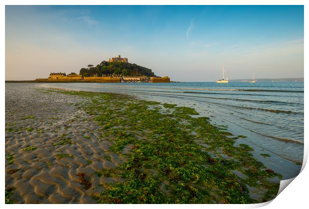 A calm day at St Michael's Mount Print by Michael Brookes