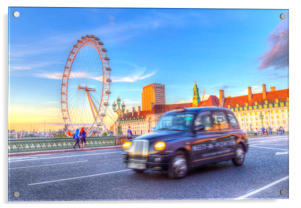 Westminster Bridge And The London Eye Acrylic by David Pyatt