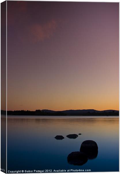 Lake of Menteith by sunset Canvas Print by Gabor Pozsgai