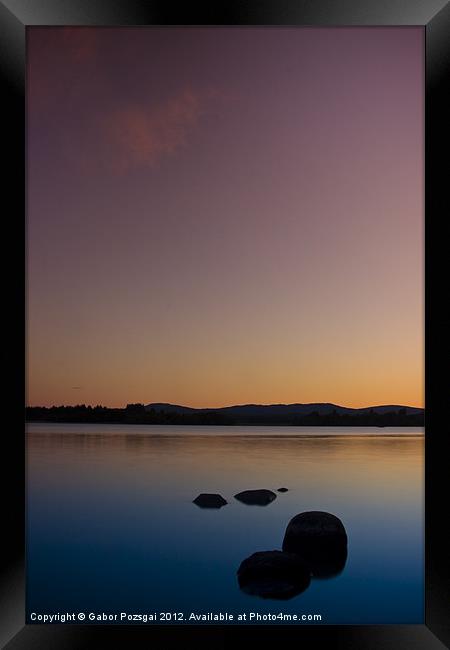 Lake of Menteith by sunset Framed Print by Gabor Pozsgai