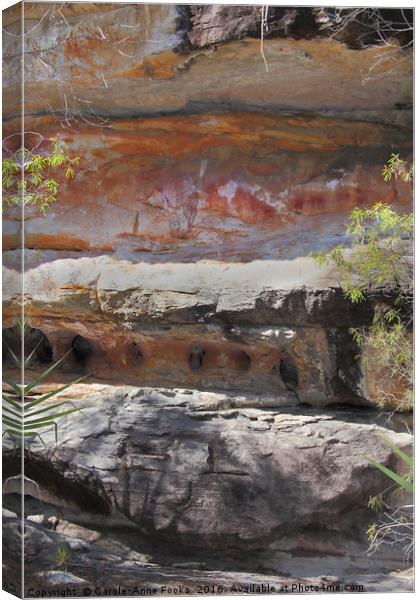 Aboriginal Rock Art Canvas Print by Carole-Anne Fooks