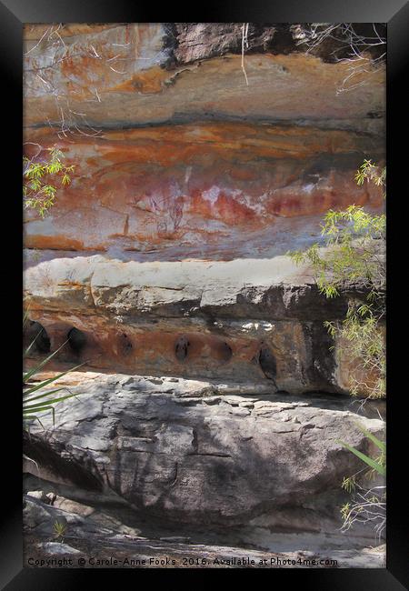 Aboriginal Rock Art Framed Print by Carole-Anne Fooks