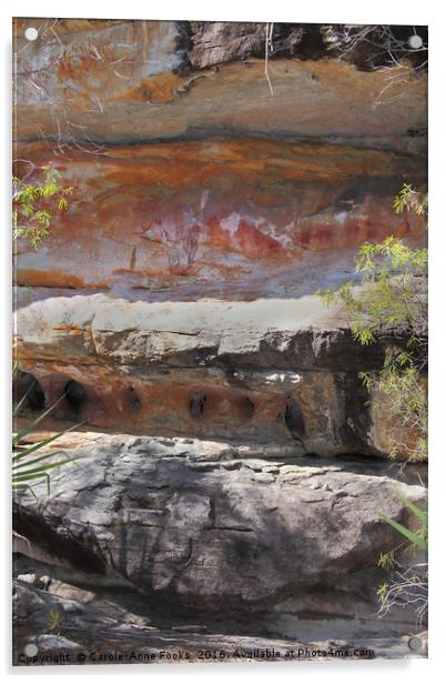 Aboriginal Rock Art Acrylic by Carole-Anne Fooks