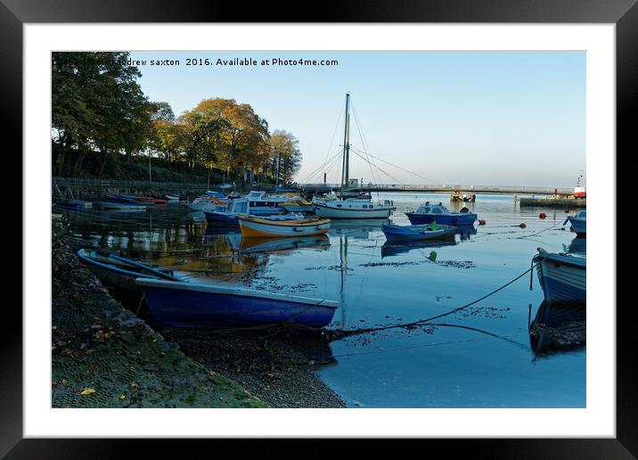 LOTS OF BOATS Framed Mounted Print by andrew saxton