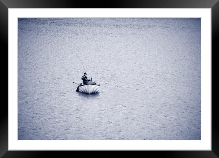 Fly Fishing at Wimbleball Framed Mounted Print by graham young