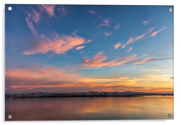 Dawn In Faro Algarve Portugal Acrylic by Wight Landscapes